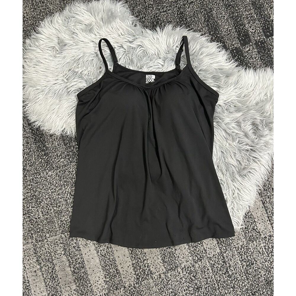32 DEGREES Cool Womens Relaxed Built-in Cups Shelf Bra Tank Cami Black‎ Size XXL